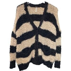 Free People Marshmallow Striped Cardigan XS Oversized
